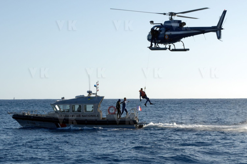 Demonstration de sauvetage avec les acteurs de l'Etat en Mer