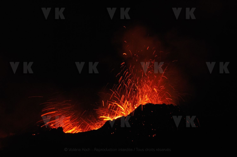 Eruption volcano Piton de la Fournaise La Reunion