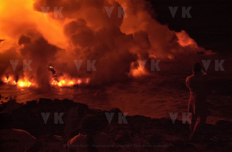 Eruption volcano Piton de la Fournaise La Reunion