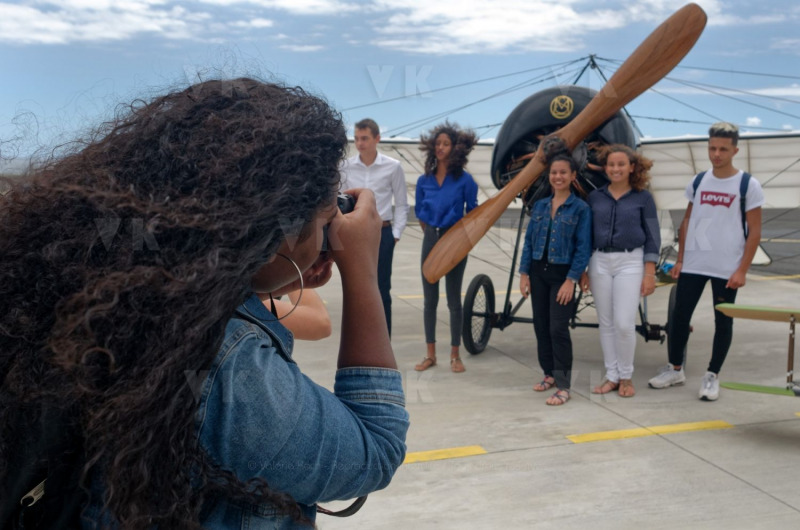 Ceremonie pour le centenaire de la disparition de Roland Garros au DA181 de la Reunion