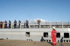 Dans le cadre de l'operation Resilience, la mission Jeanne d'Arc armee par le PHA Mistral et la FLF Guepratte, est arrivee ce matin a La Reunion en provenance de Mayotte. Les batiments vont se reapprovisionner et le PHA va embarquer 300 tonnes de fret (sanitaire, denrees, materiel) avant d'appareiller le 13 avril prochain pour un retour sur Mayotte - As part of Operation Resilience, the Jeanne d'Arc mission, armed by the PHA Mistral and the FLF Guepratte, arrived this morning in La Reunion from Mayotte. The buildings will be restocked and the PHA will take on 300 tonnes of freight (sanitary, food, equipment) before leaving on April 13 for a return to Mayotte.