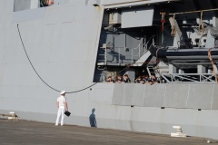 Dans le cadre de l'operation Resilience, la mission Jeanne d'Arc armee par le PHA Mistral et la FLF Guepratte, est arrivee ce matin a La Reunion en provenance de Mayotte. Les batiments vont se reapprovisionner et le PHA va embarquer 300 tonnes de fret (sanitaire, denrees, materiel) avant d'appareiller le 13 avril prochain pour un retour sur Mayotte - As part of Operation Resilience, the Jeanne d'Arc mission, armed by the PHA Mistral and the FLF Guepratte, arrived this morning in La Reunion from Mayotte. The buildings will be restocked and the PHA will take on 300 tonnes of freight (sanitary, food, equipment) before leaving on April 13 for a return to Mayotte.