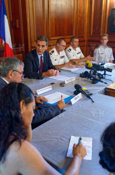 Dominique Sorain, prefect of Reunion, held a press conference on August 7, 2015 | prefecture in Saint-Denis