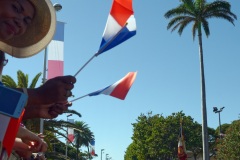 Forces armees dans la zone sud de l'ocean Indien, gendarmerie, pompiers, policiers et associations ont defile sous un soleil radieux a Saint-Denis (La Reunion) pour ce 14 juillet - Armed forces in the southern Indian Ocean, gendarmerie, firefighters, police and associations marched under a bright sun in Saint-Denis (La Reunion) for July 14
