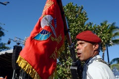 Forces armees dans la zone sud de l'ocean Indien, gendarmerie, pompiers, policiers et associations ont defile sous un soleil radieux a Saint-Denis (La Reunion) pour ce 14 juillet - Armed forces in the southern Indian Ocean, gendarmerie, firefighters, police and associations marched under a bright sun in Saint-Denis (La Reunion) for July 14