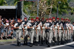 Defile du 14 juillet a La Reunion. National holiday: July 14th parade at La Reunion.