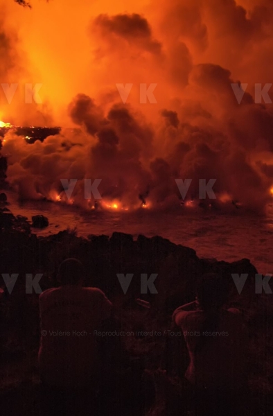 Eruption volcano Piton de la Fournaise La Reunion