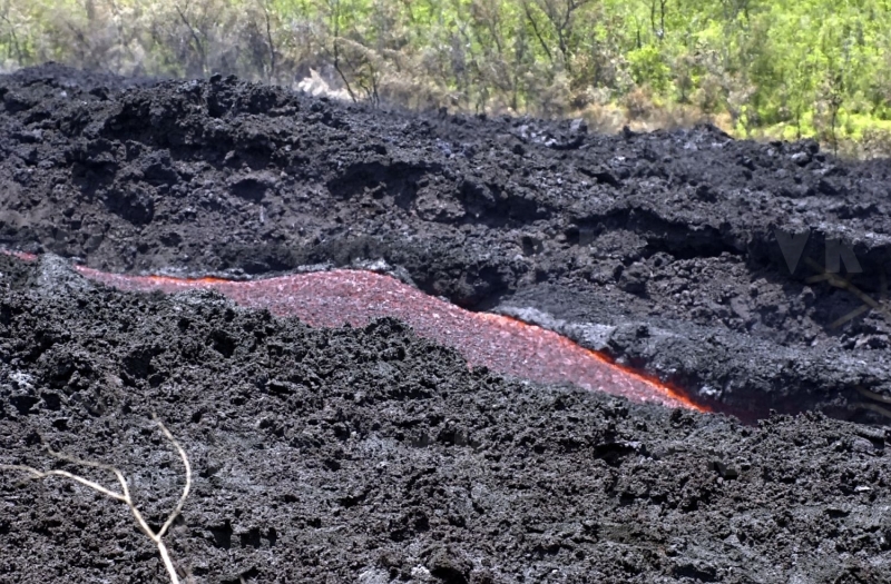 Eruption volcano Piton de la Fournaise La Reunion