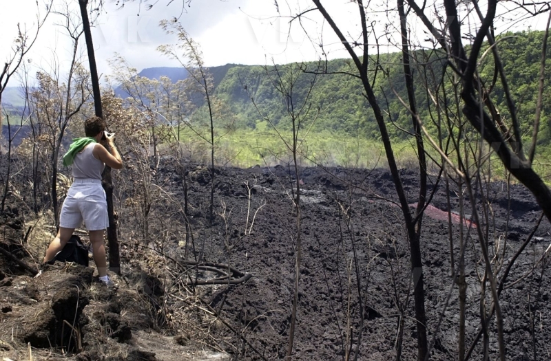 Eruption volcano Piton de la Fournaise La Reunion