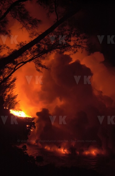 Eruption volcano Piton de la Fournaise La Reunion