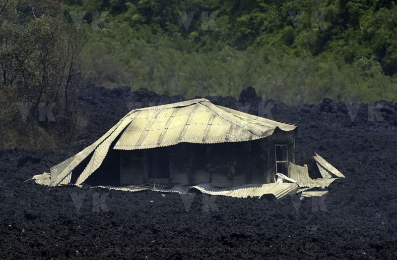 Eruption volcano Piton de la Fournaise La Reunion