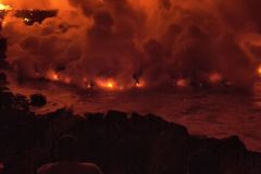 Eruption volcano Piton de la Fournaise La Reunion
