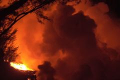 Eruption volcano Piton de la Fournaise La Reunion