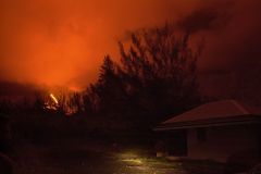 Eruption volcano Piton de la Fournaise La Reunion