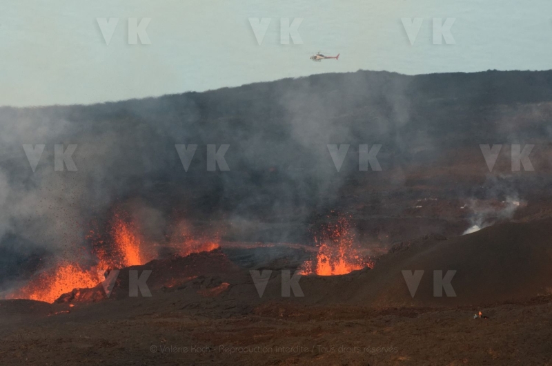 Eruption volcano Piton de la Fournaise La Reunion