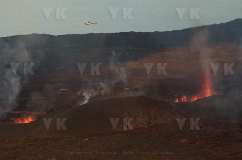 Eruption volcano Piton de la Fournaise La Reunion