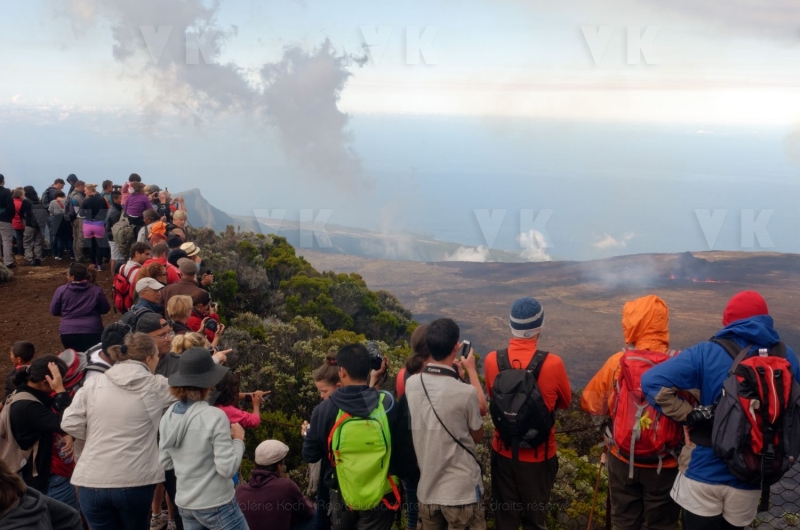 Eruption volcano Piton de la Fournaise La Reunion