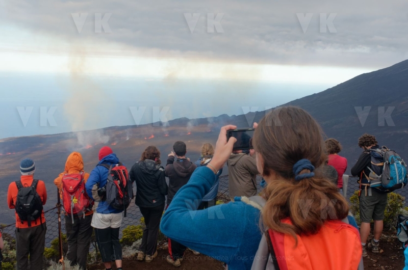 Eruption volcano Piton de la Fournaise La Reunion