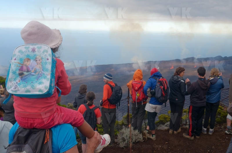Eruption volcano Piton de la Fournaise La Reunion