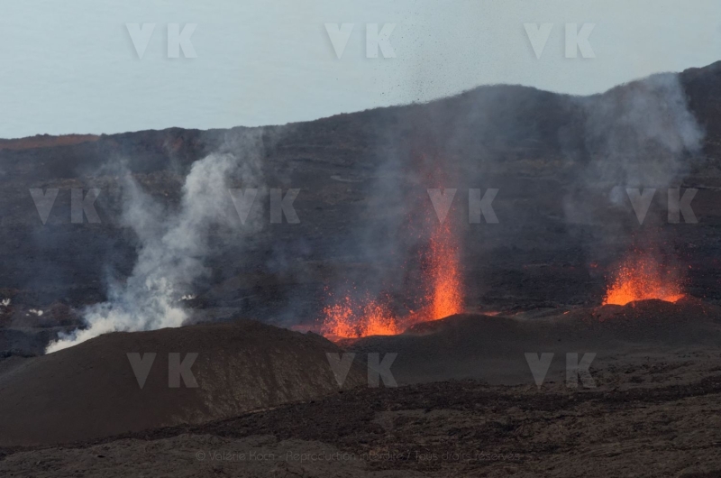 Eruption volcano Piton de la Fournaise La Reunion