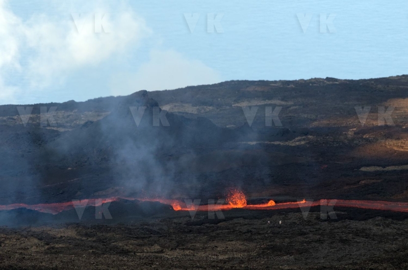 Eruption volcano Piton de la Fournaise La Reunion