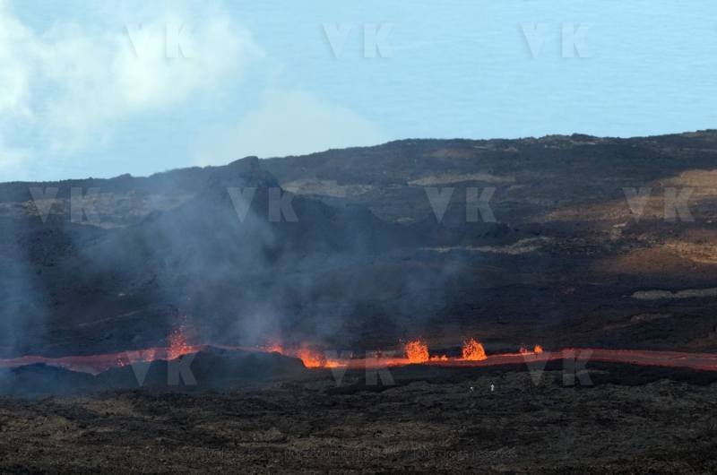 Eruption volcano Piton de la Fournaise La Reunion