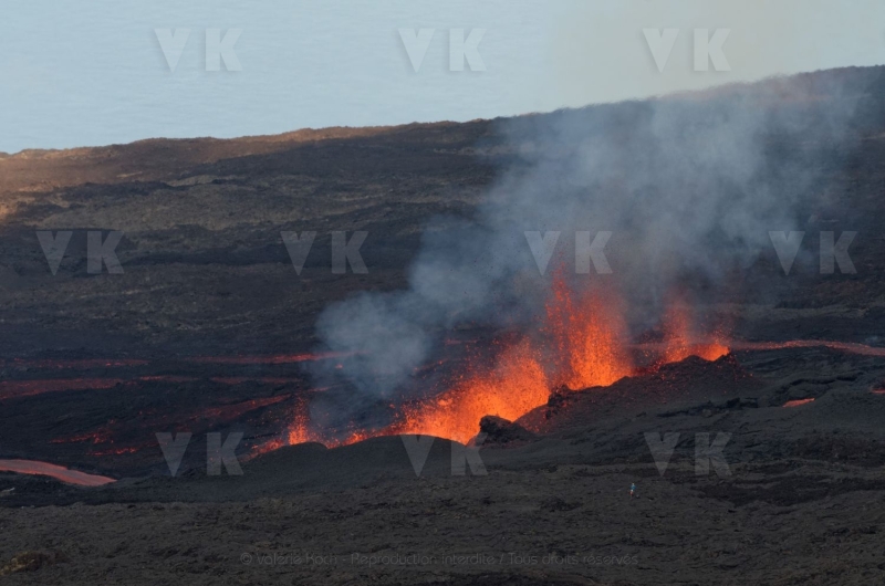 Eruption volcano Piton de la Fournaise La Reunion