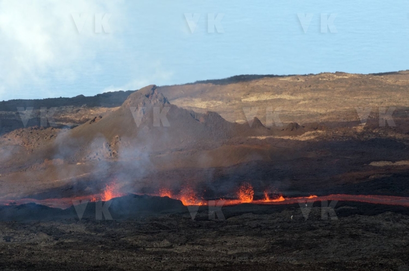 Eruption volcano Piton de la Fournaise La Reunion