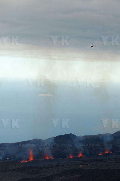 Eruption volcano Piton de la Fournaise La Reunion