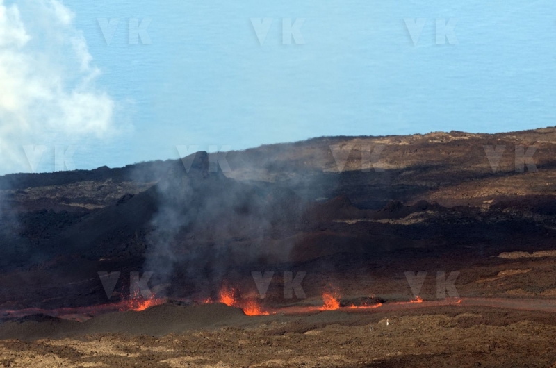 Eruption volcano Piton de la Fournaise La Reunion