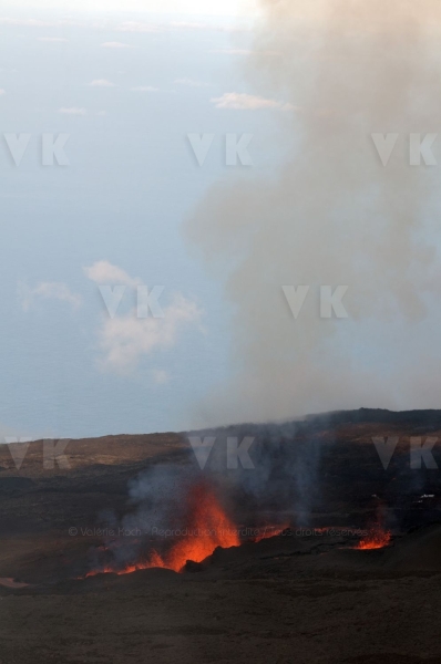 Eruption volcano Piton de la Fournaise La Reunion