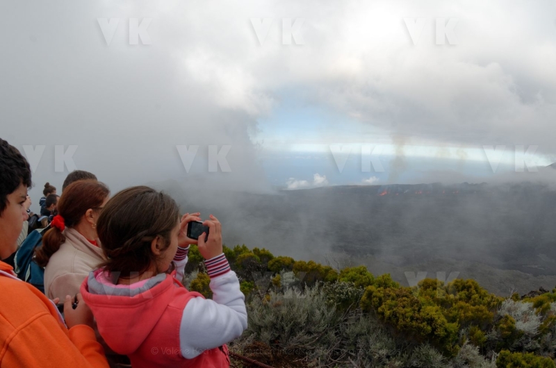 Eruption volcano Piton de la Fournaise La Reunion