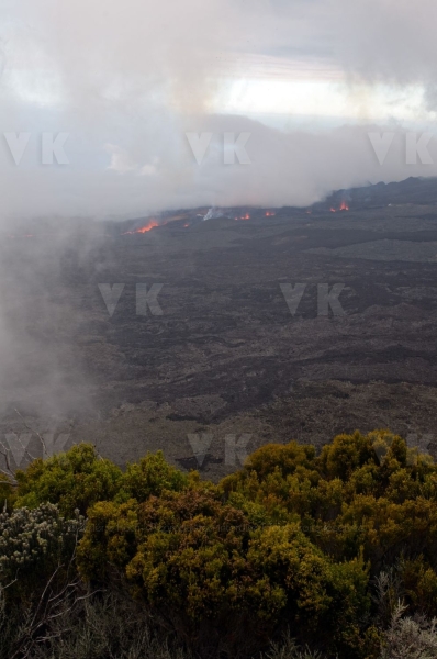 Eruption volcano Piton de la Fournaise La Reunion