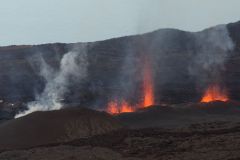 Eruption volcano Piton de la Fournaise La Reunion