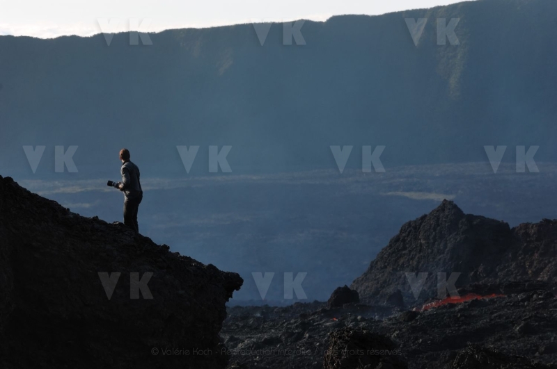 Eruption volcano Piton de la Fournaise La Reunion