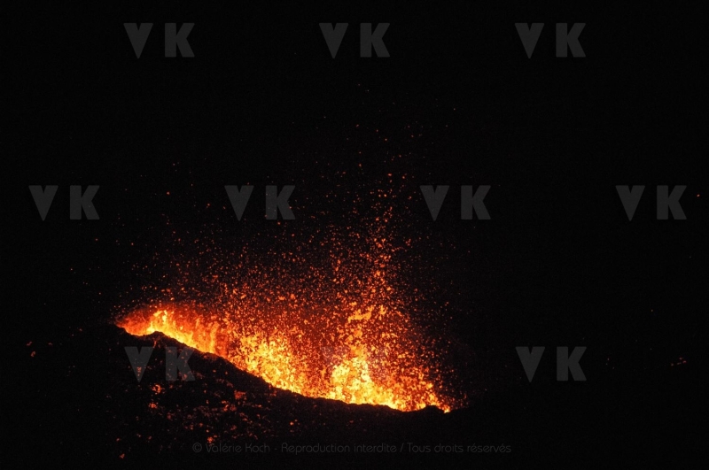 Eruption volcano Piton de la Fournaise La Reunion