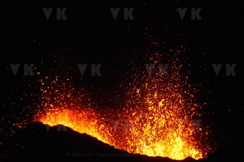 Eruption volcano Piton de la Fournaise La Reunion