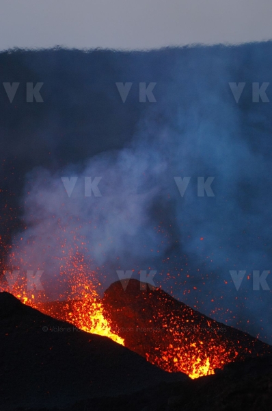 Eruption volcano Piton de la Fournaise La Reunion