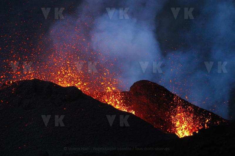 Eruption volcano Piton de la Fournaise La Reunion