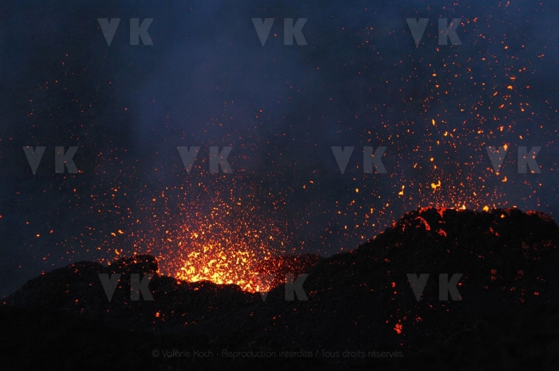 Eruption volcano Piton de la Fournaise La Reunion
