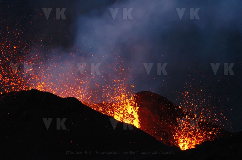 Eruption volcano Piton de la Fournaise La Reunion