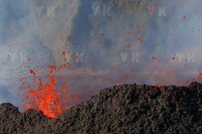 Eruption volcano Piton de la Fournaise La Reunion