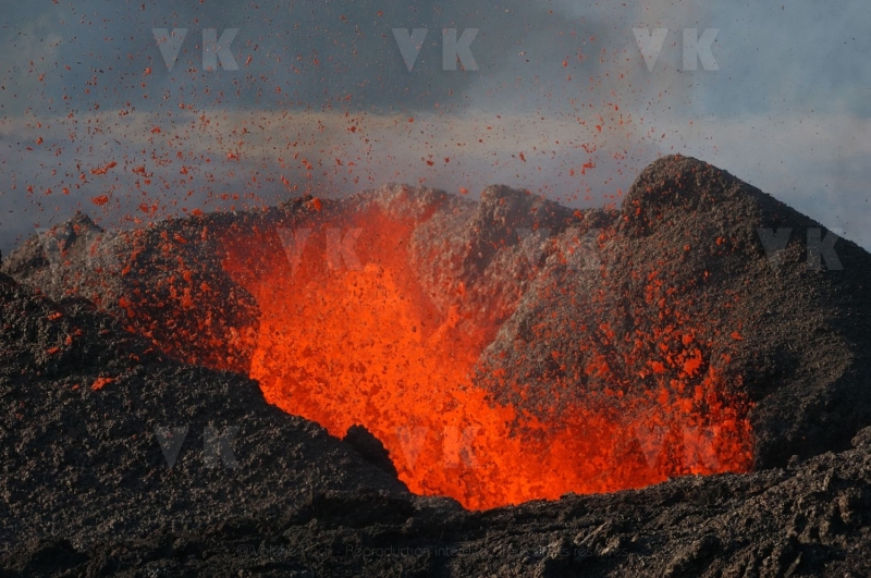 Eruption volcano Piton de la Fournaise La Reunion