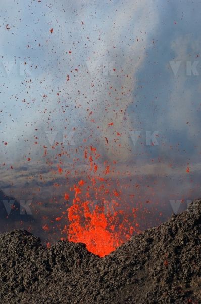 Eruption volcano Piton de la Fournaise La Reunion
