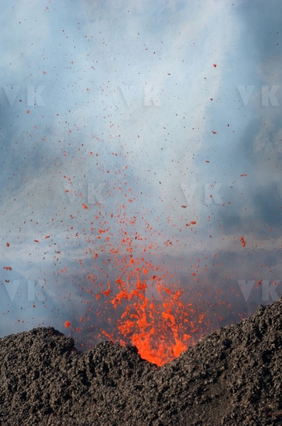 Eruption volcano Piton de la Fournaise La Reunion