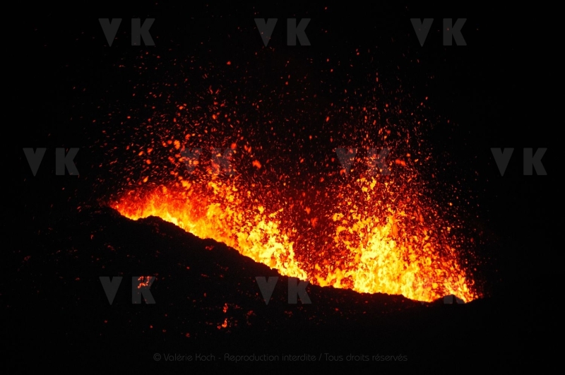 Eruption volcano Piton de la Fournaise La Reunion