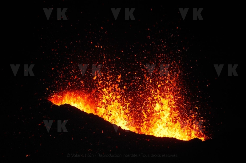 Eruption volcano Piton de la Fournaise La Reunion