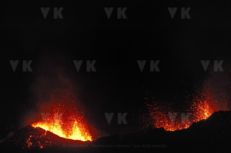 Eruption volcano Piton de la Fournaise La Reunion