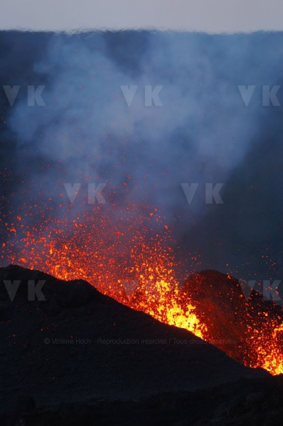 Eruption volcano Piton de la Fournaise La Reunion