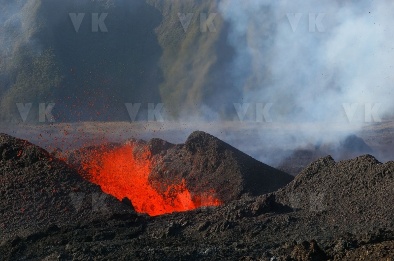 Eruption volcano Piton de la Fournaise La Reunion